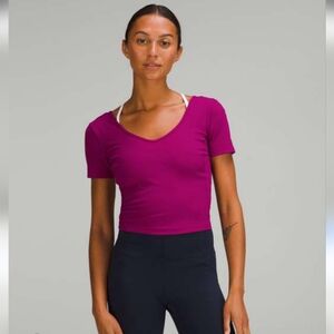 Lululemon Align T-Shir Deep V-Neck Berry M